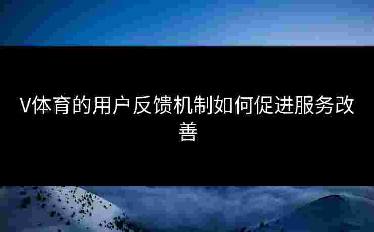 V体育的用户反馈机制如何促进服务改善
