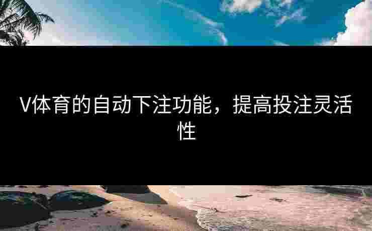 V体育的自动下注功能，提高投注灵活性