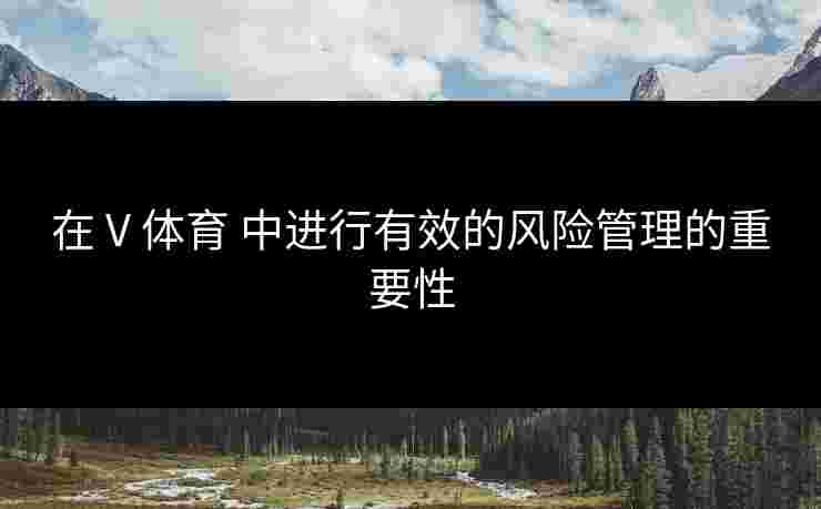 在 V 体育 中进行有效的风险管理的重要性