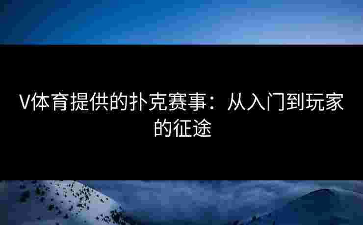 V体育提供的扑克赛事：从入门到玩家的征途