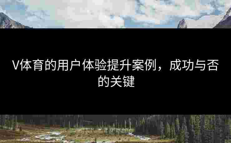 V体育的用户体验提升案例，成功与否的关键
